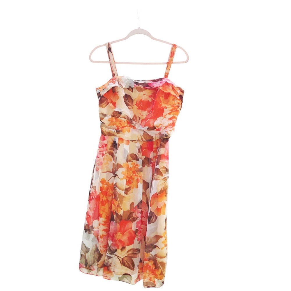 Lafayette 148 New York silk Floral Midi Dress